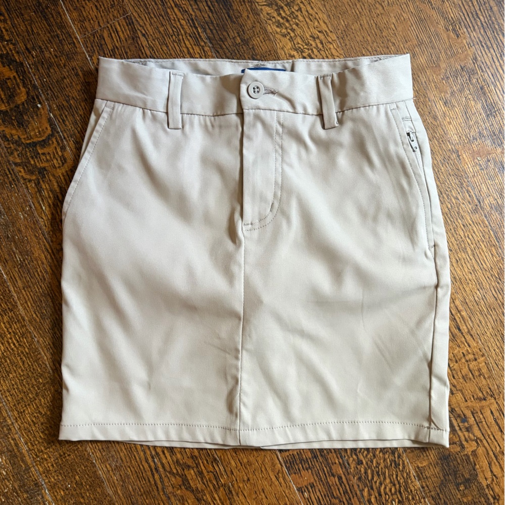 Lands' End School Uniform Girls Active Chino Skort Top of the Knee Khaki Sz 7